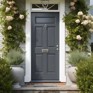 Wooden Door Paint Colour Idea - Charcoal Grey - Asian Paints