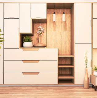 Wooden Laminate Wardrobe - Asian Paints
