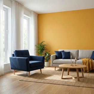 Bright Yellow with Blue