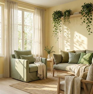 Pale Yellow with Green