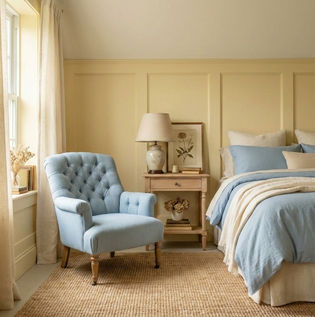 Pale Yellow with Light Blue