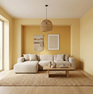 A Two Tone Yellow Feature Wall