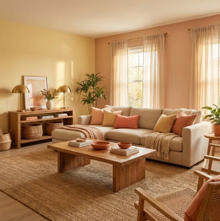 Yellow with Peach or Orange