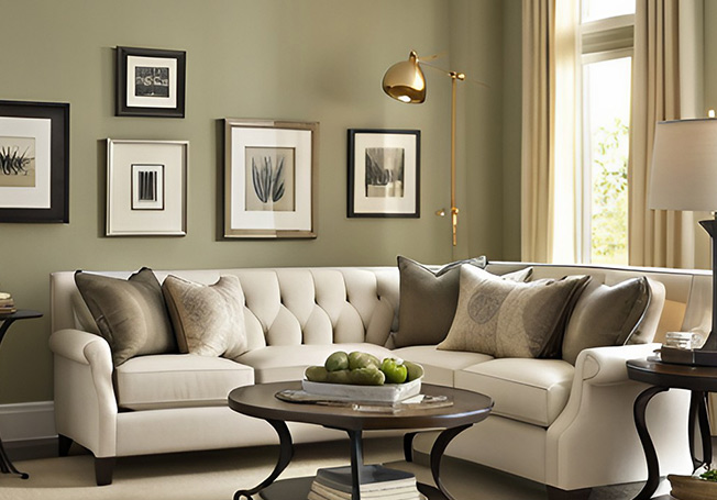 Beige small living room colour combination - Asian Paints