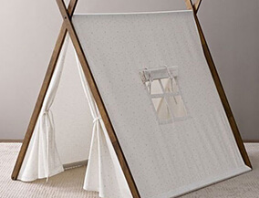 White tent with bamboo for children - Asian Paints