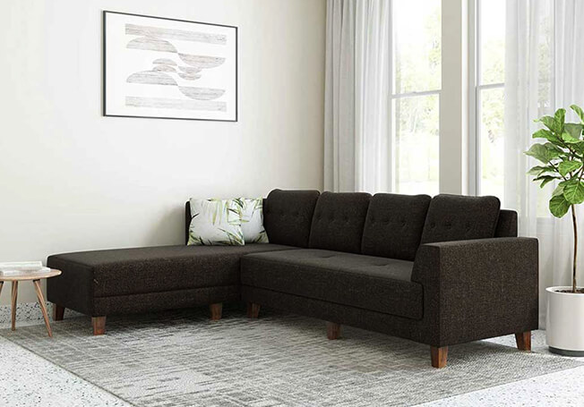 Stylish l shape sofa come bed design Asian Paints
