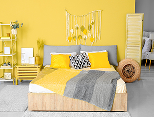 Stylish & modern dual colour bedroom walls � Asian Paints