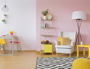Cute & simple two colour combination for living room - Asian Paints
