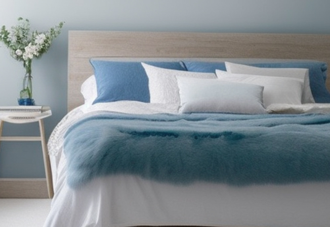 Grey & pale blue colour combination for the bedroom – Asian Paints