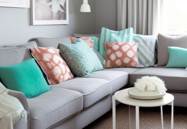 Grey & coral with a hint of mint colour combination for your home – Asian Paints