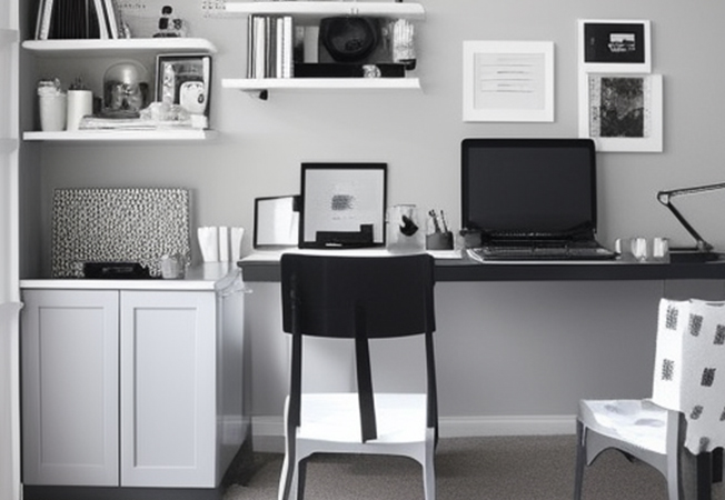 Grey & white colour combination for the home office – Asian Paints