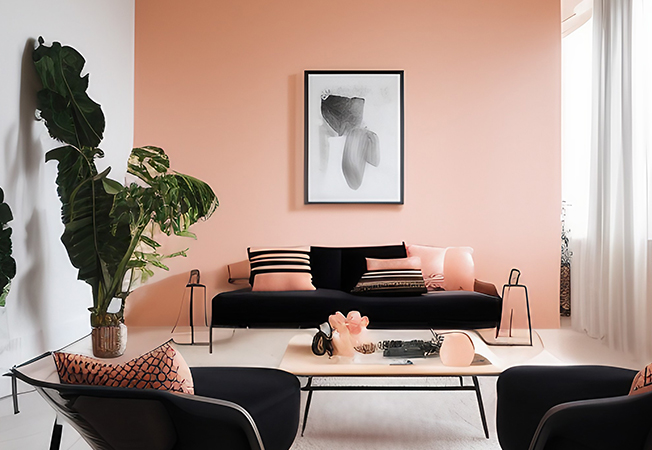 Peach & black colours for your home’s interiors – Asian Paints
