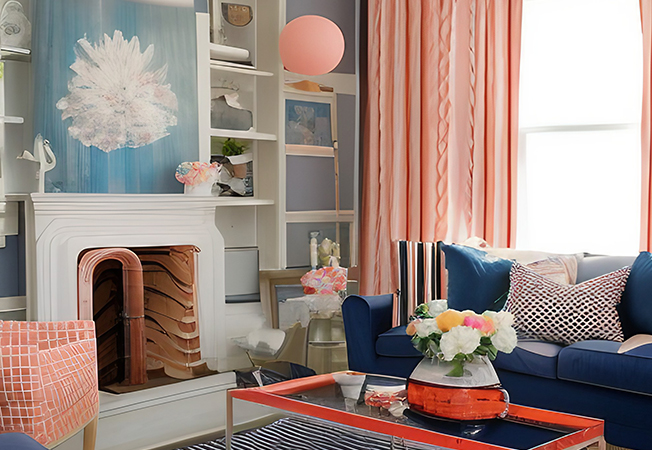 Peach & navy blue colour combination for your home – Asian Paints