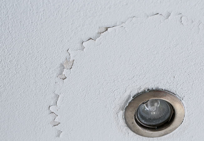 Cracked ceiling peeling layer due to water - Asian Paints