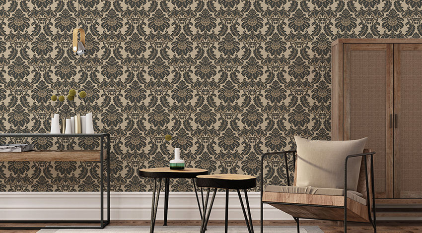 Charming-Living-Room-with-Floral-Wallpaper