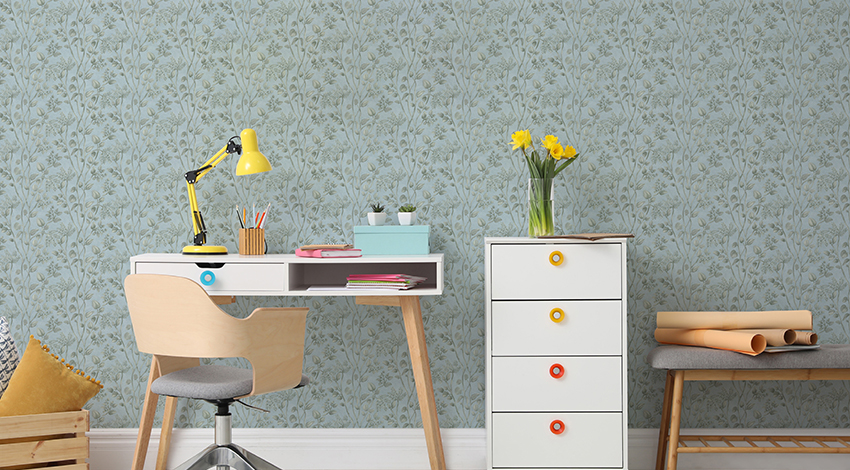 Floral-Home-Office-Design-Idea