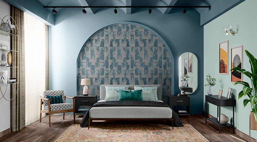 Eclectic-Wall-Painting-Idea-For-Your-Bedroom