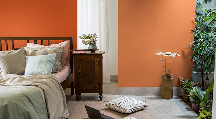 Inspriring-Orange-Two-Colour-Combination-for-Bedroom