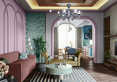 Multi-Textured Living Room Design