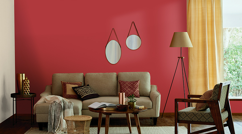 Popular Contrasting Two Colour Combination For Living Room 