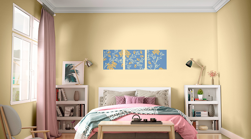 Unique Bedroom Color Combination With Colours And Stencils 