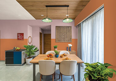 Bold and Vibrant Dining Area
