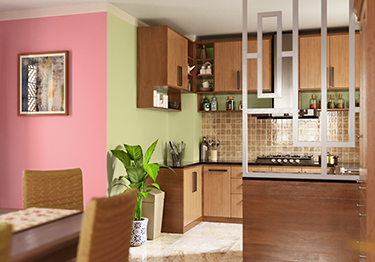 Compact L Shaped Kitchen With Wooden Cabinets M 