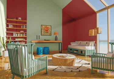Fun and Colourful Study Room Design Idea 