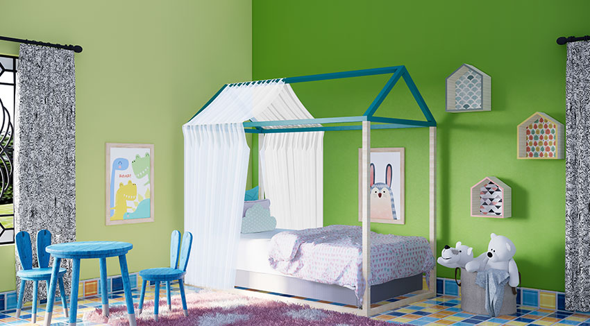 Green-Kids-Bedroom-Design-Idea