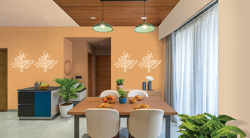 Modern-Dining-Area-with-Yellow-Wall