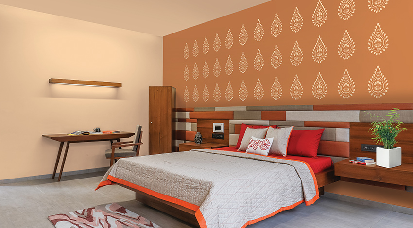 Orange-Monochromatic-Master-Bedroom