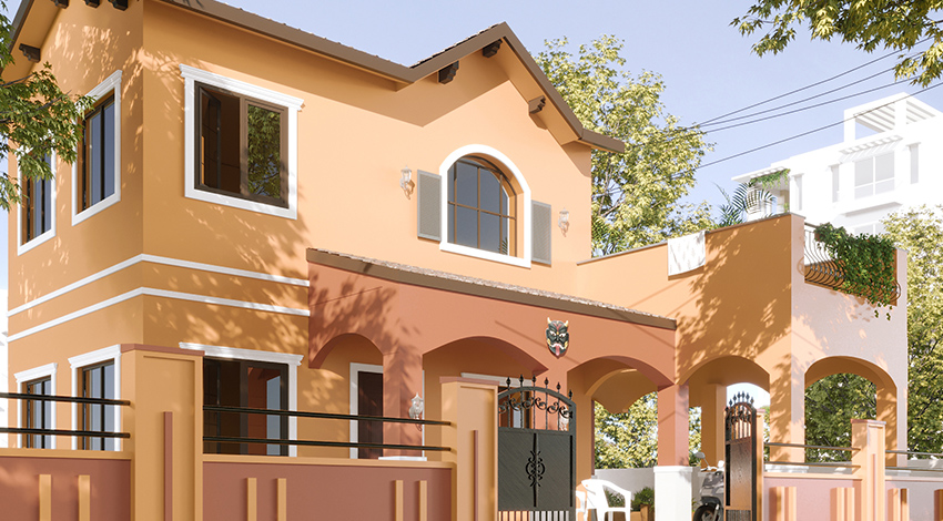 Orange Two Y Exterior Home Design Idea