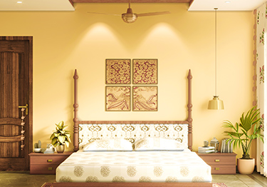 Pale Yellow Master Bedroom Design