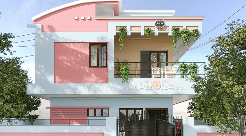 Rose-Pink-Exterior-Home-Design-Idea