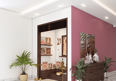 Rustic Pooja Room Design Idea  