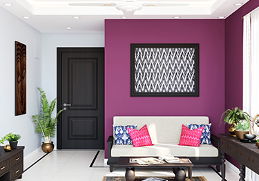 Trendy Purple Living Room Design