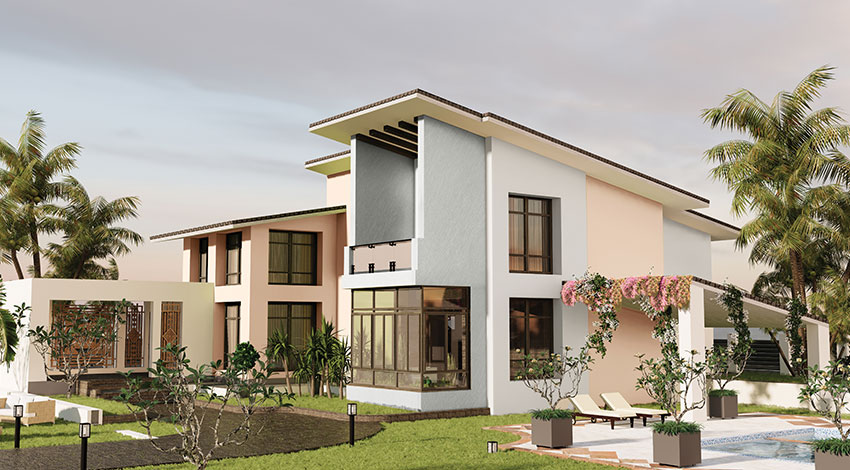 Tropical-Exterior-Home-Design-with-a-Pool