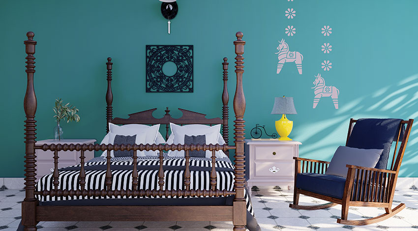 Vibrant-Turquoise-Bedroom-Design-Idea