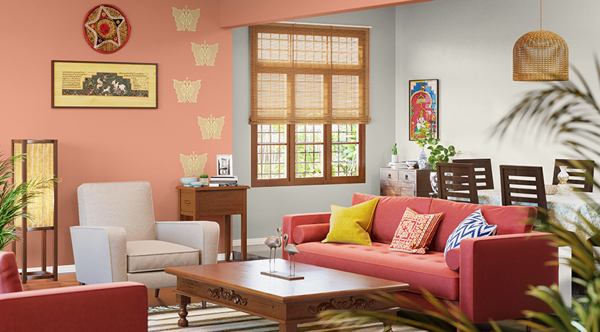 Vibrant-coral-peach-living-room-idea