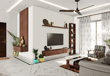 White Living Room with Deep Brown Furniture