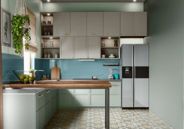 White and Wooden Kitchen Design