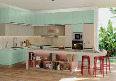 Green and Cream Kitchen Design