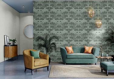 Abstract Wallpaper in Modern Living Room