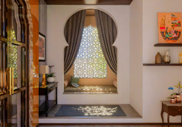 Cozy Corner with Arched Window