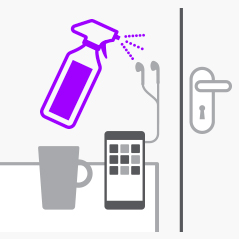 Illustrated image of SPRAY GENEROUSLY