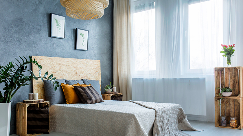 Blue Modern Bed Designs - Asian Paints