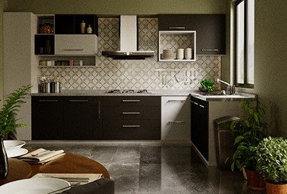 Brown and White Kitchen Ideas - Asian Paints