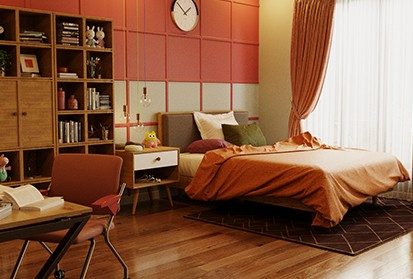 Orange Bed Designs - Asian Paints