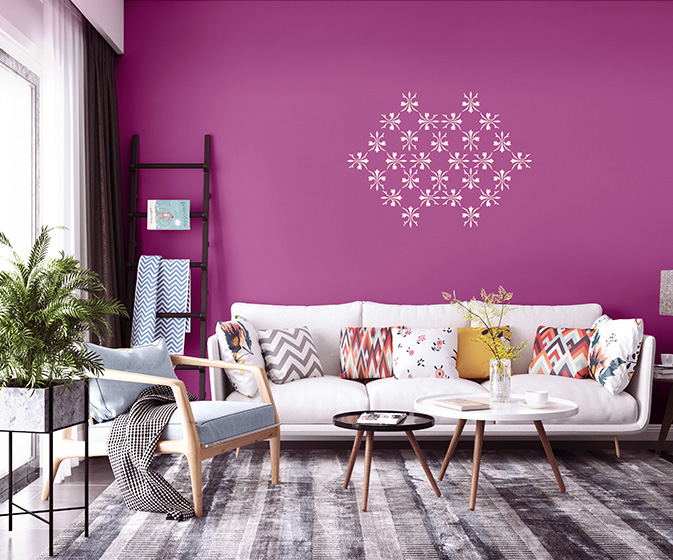 Wall design with stencil  Asian paints wall designs, Wall stencil  patterns, Stencil painting on walls