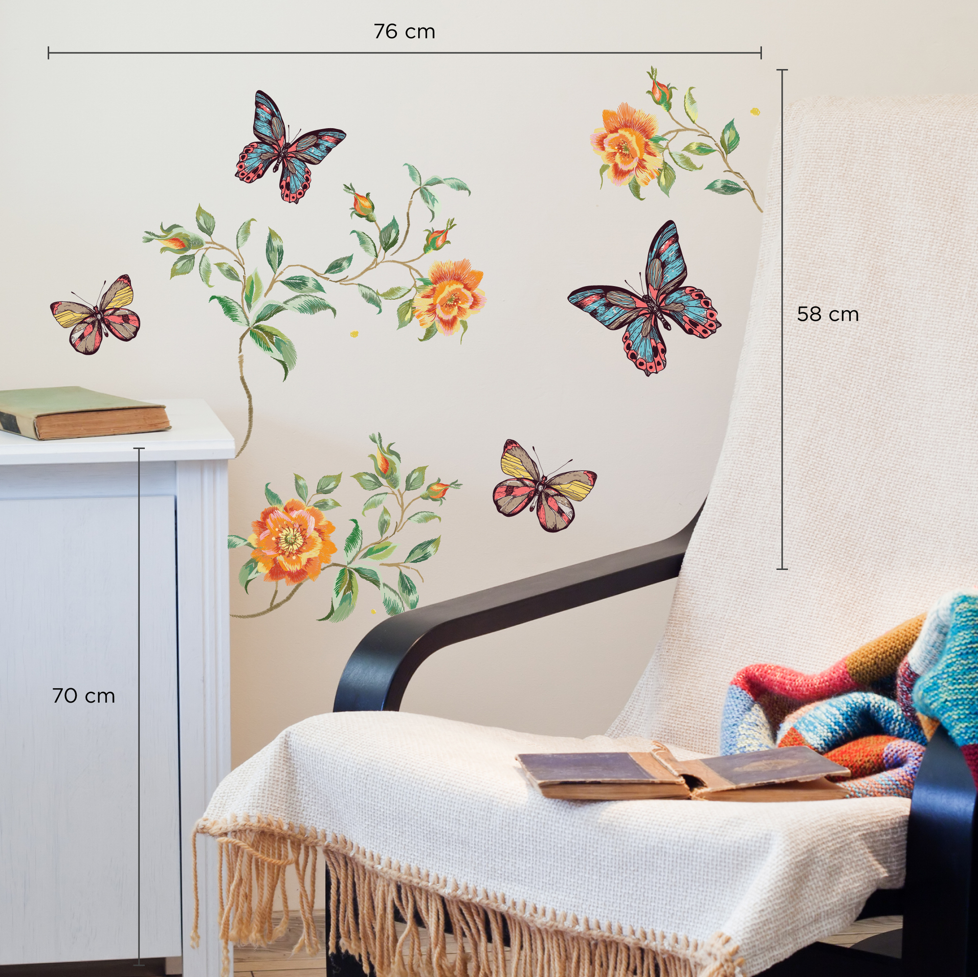 Flowers & Butterflies garden - Wall Stickers & Decals by Asian Paints